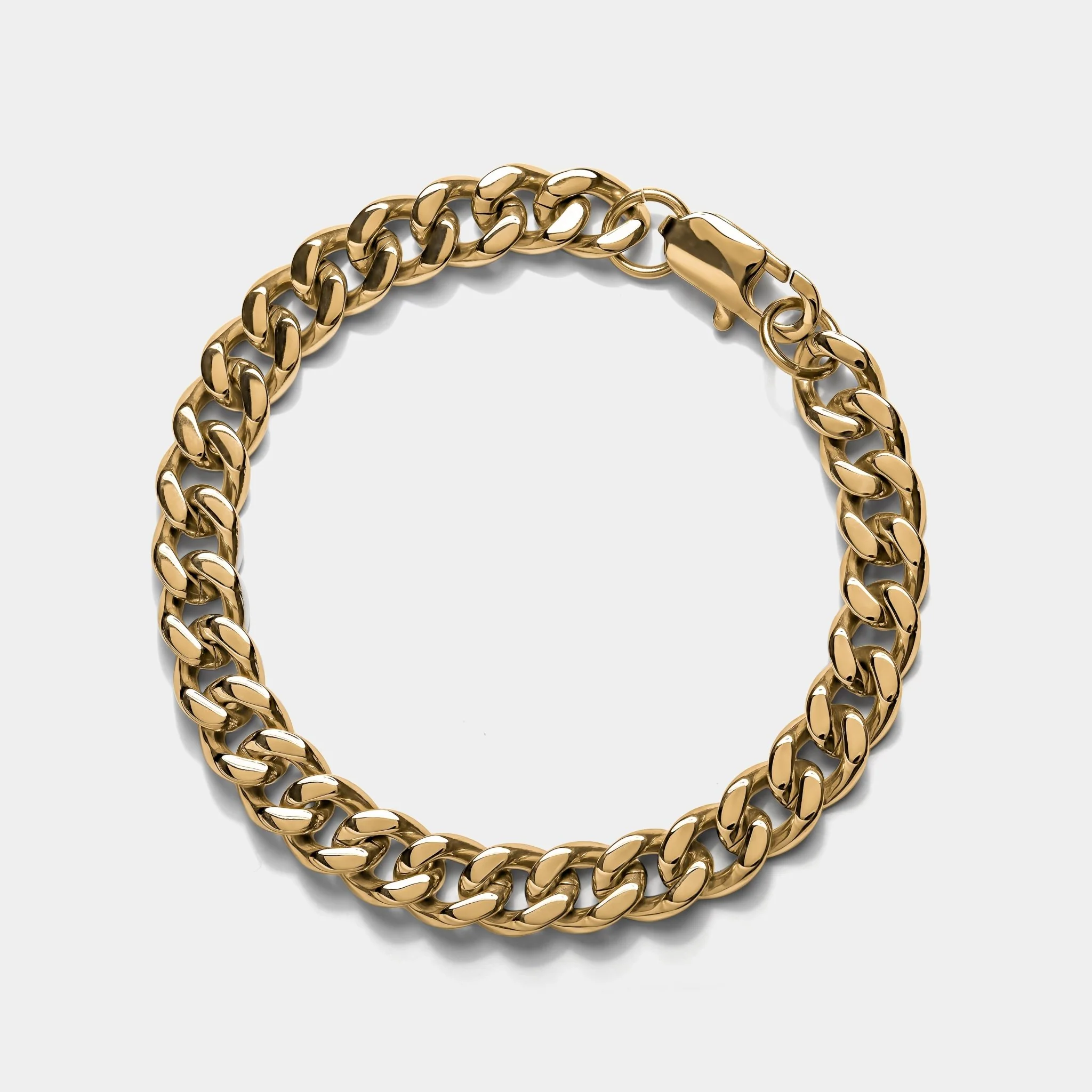 Cuban Chain Bracelet Gold (8mm) - Image 2