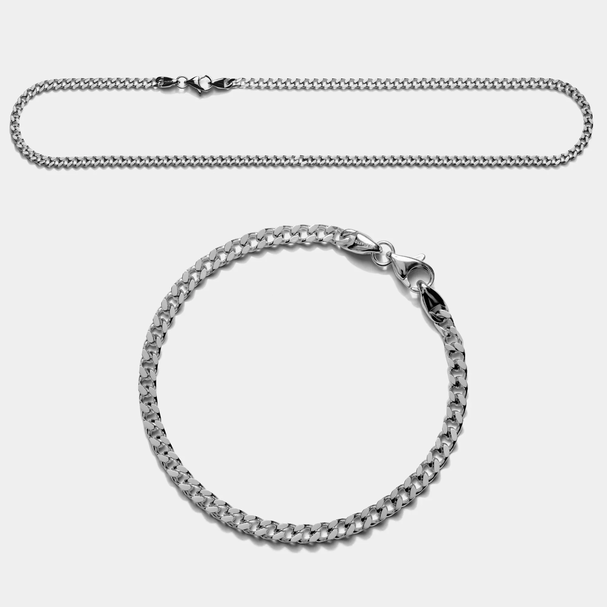 Cuban Chain Link Bundle Silver (4mm) - Image 4