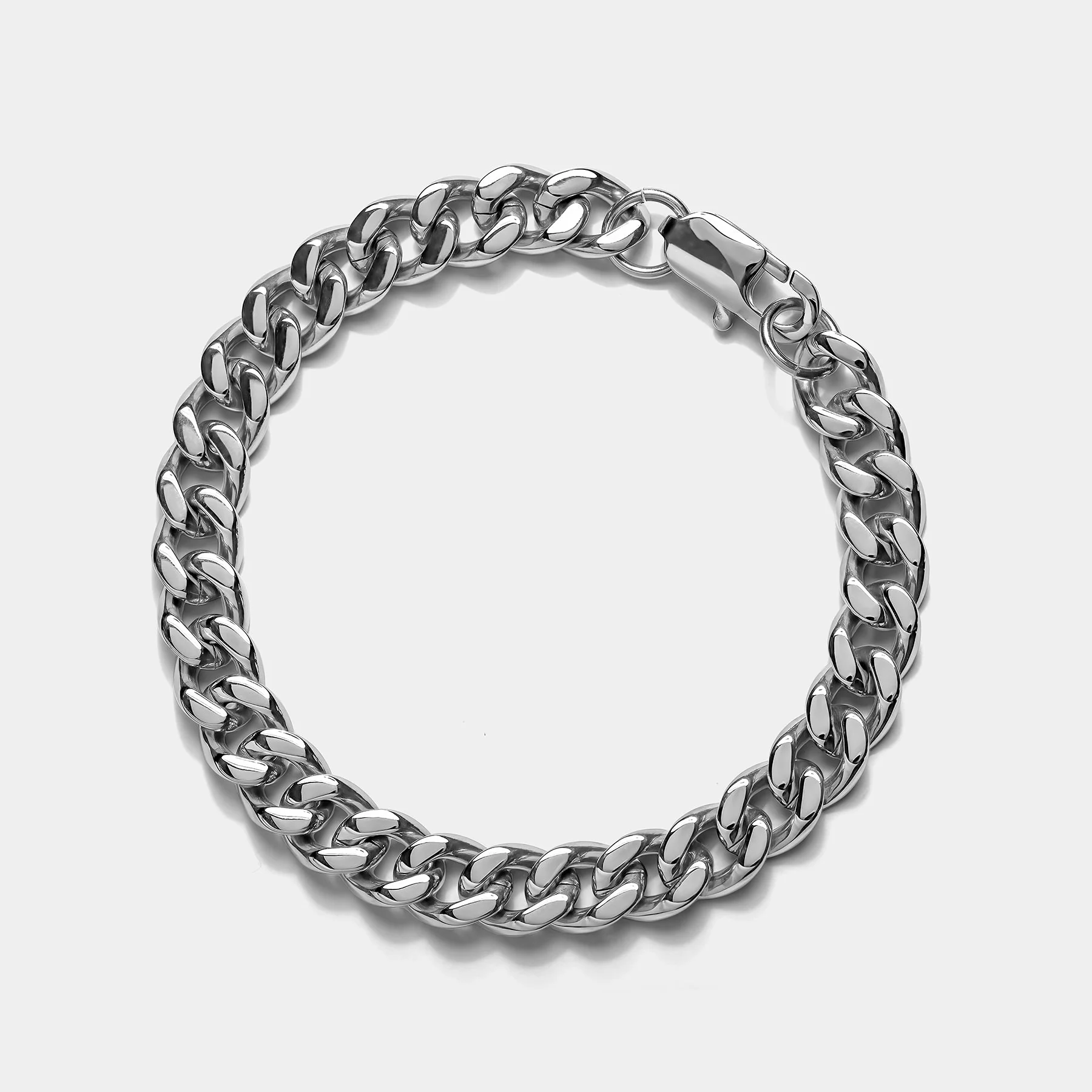 Cuban Chain Bracelet Silver (8mm) - Image 2