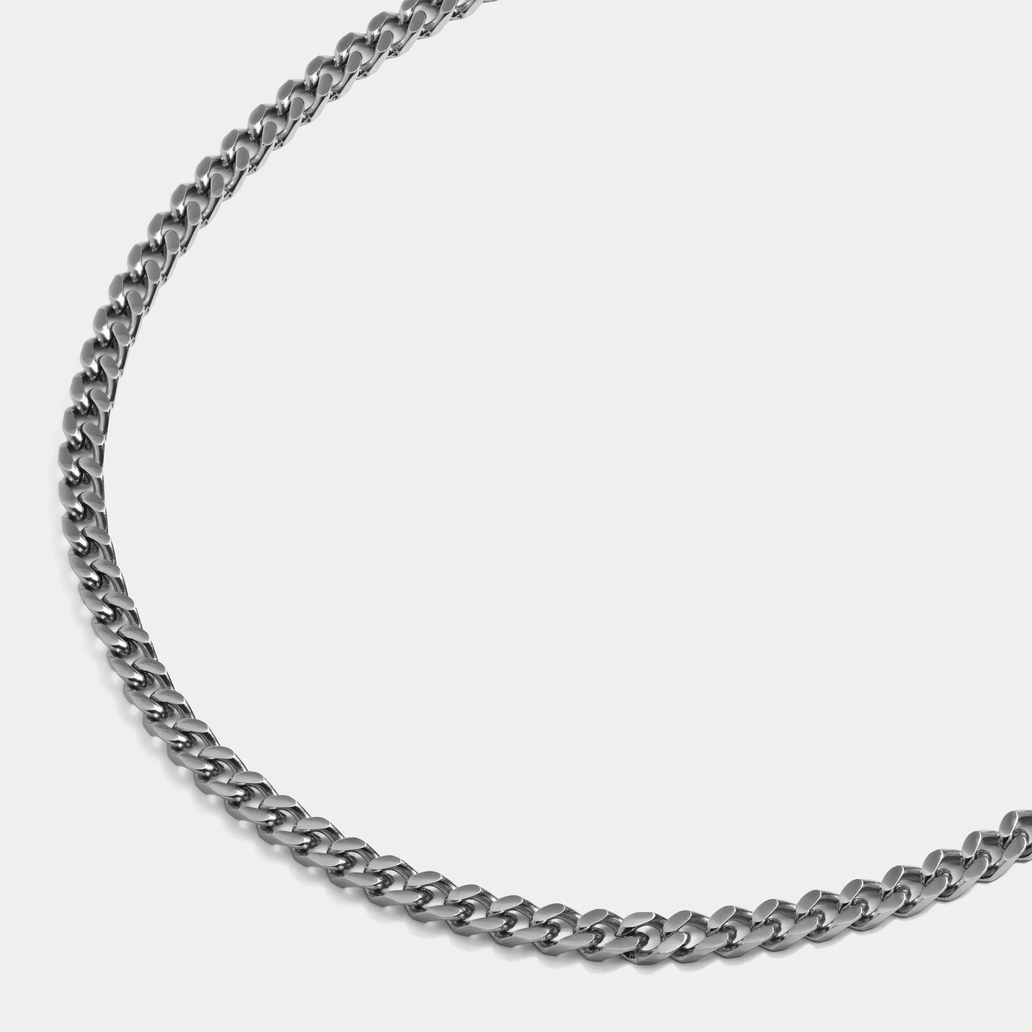 Cuban Chain Necklace Silver (4mm) - Image 4