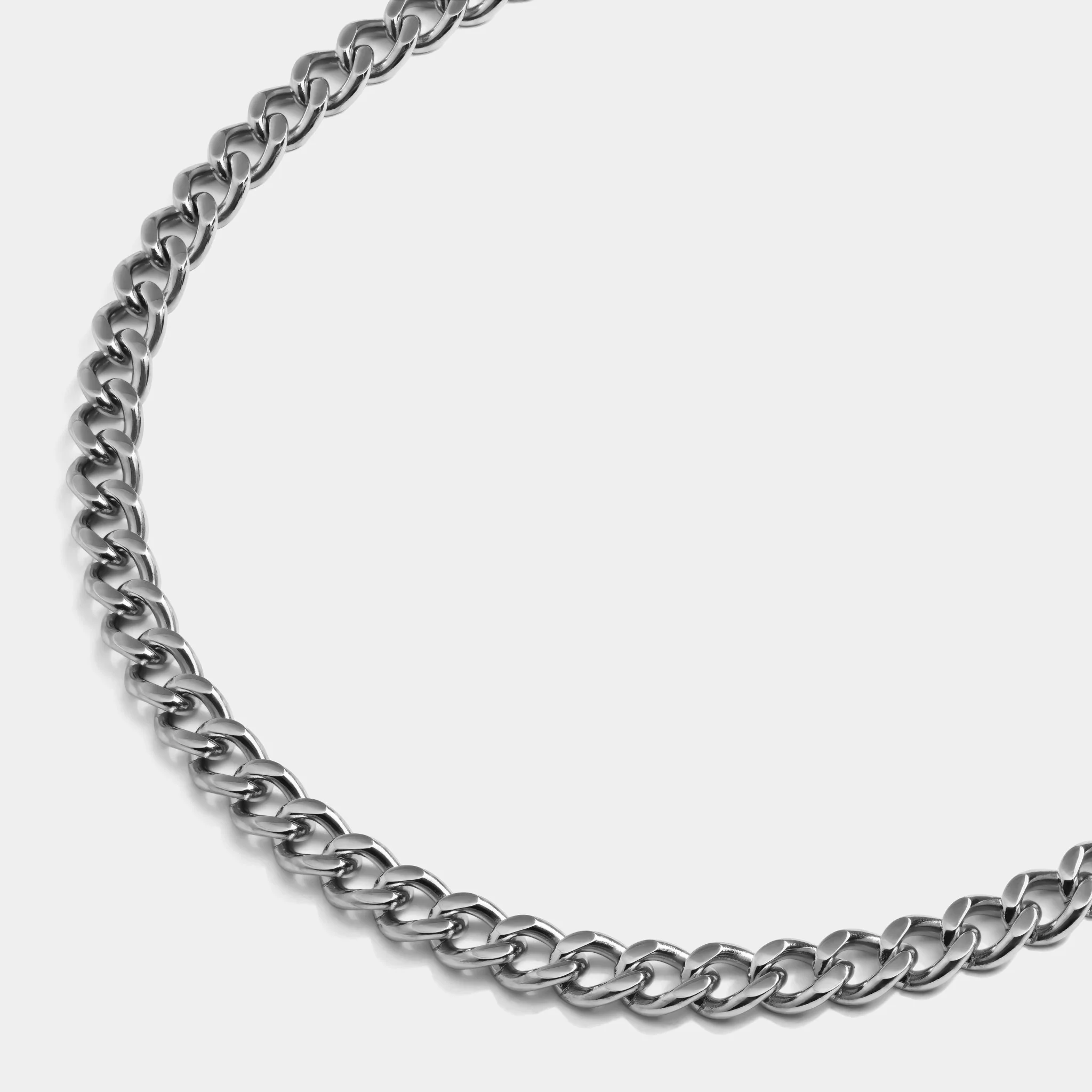 Cuban Chain Necklace Silver (8mm) - Image 3