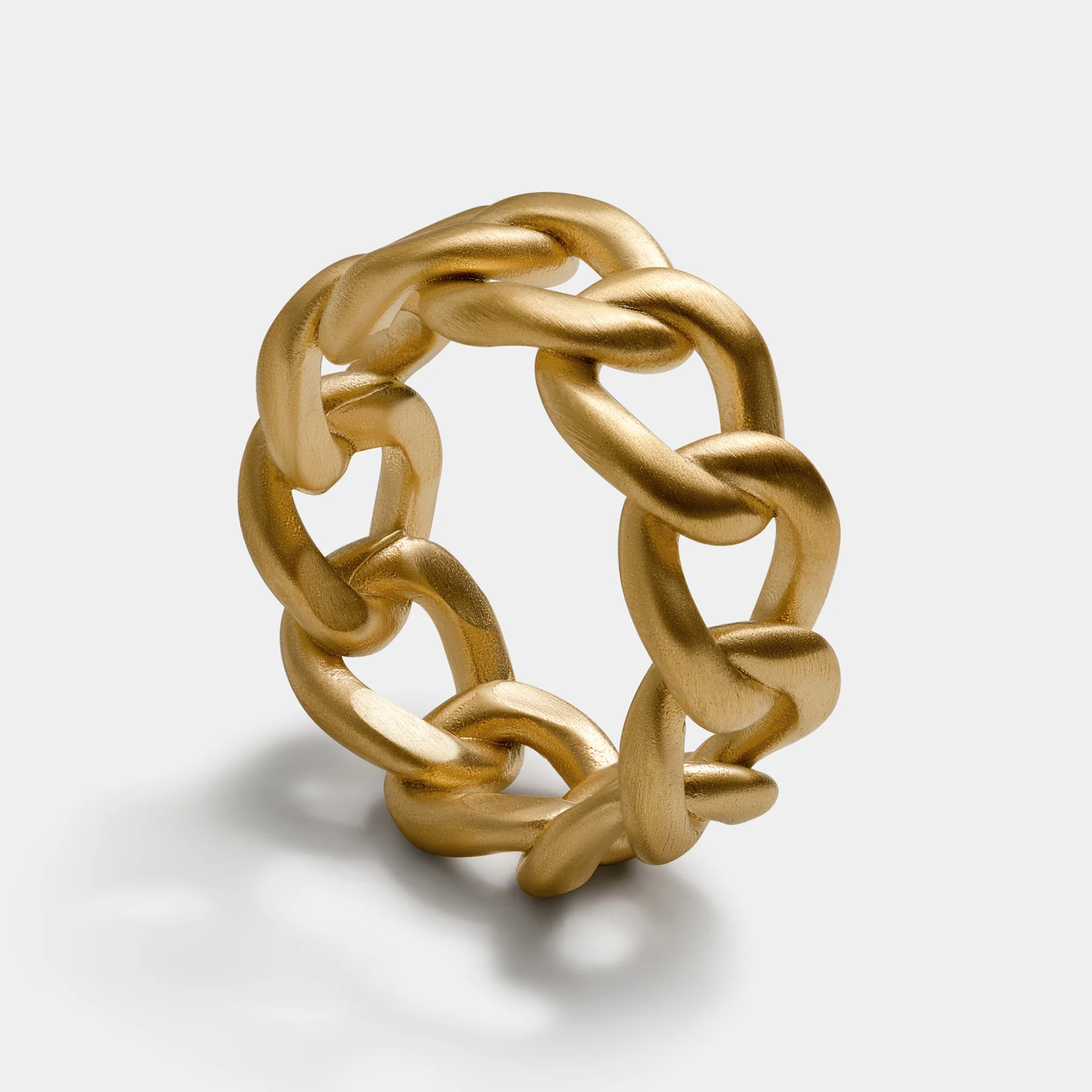 Cuban Ring Brushed Gold - Image 2