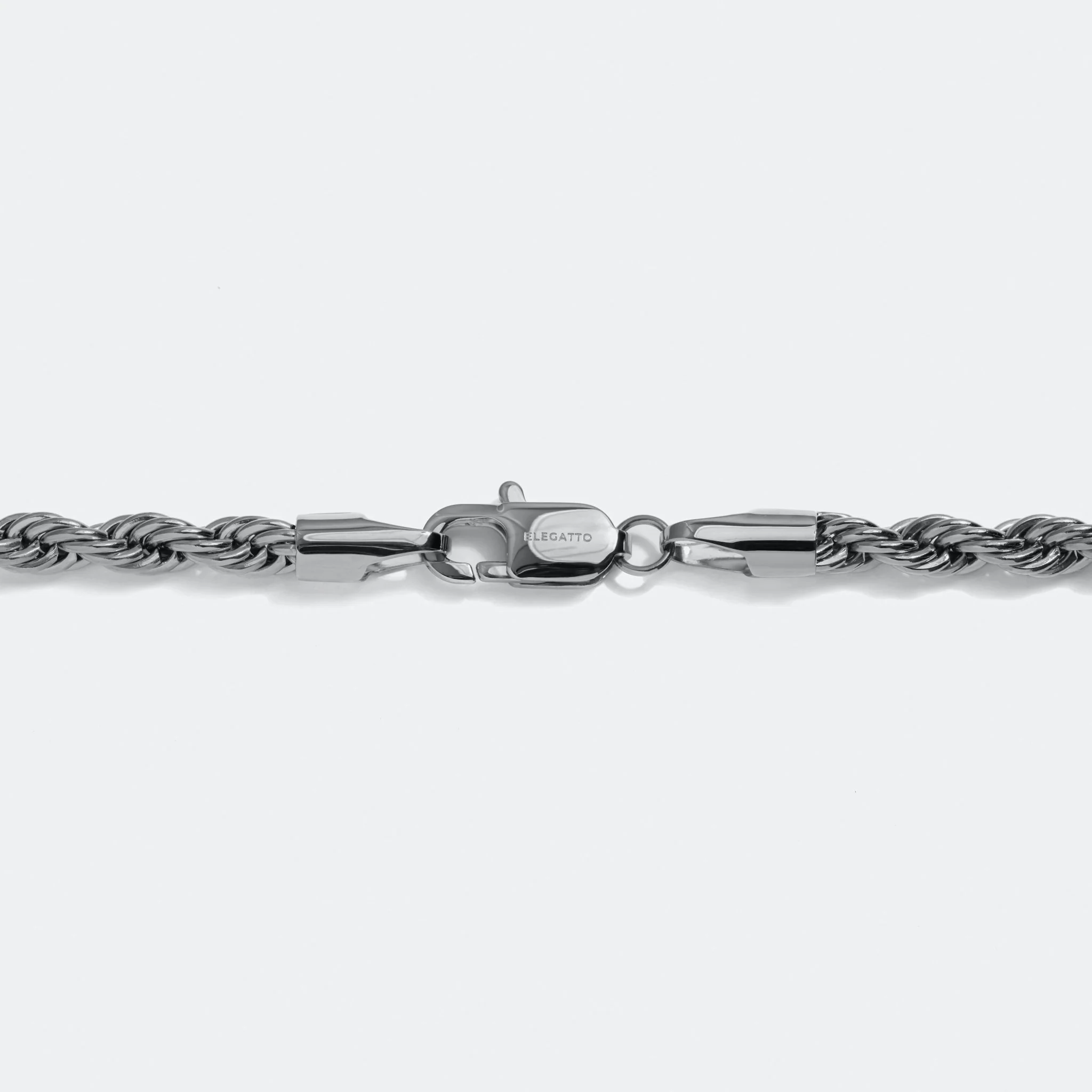 Rope Chain Necklace Silver W - Image 3