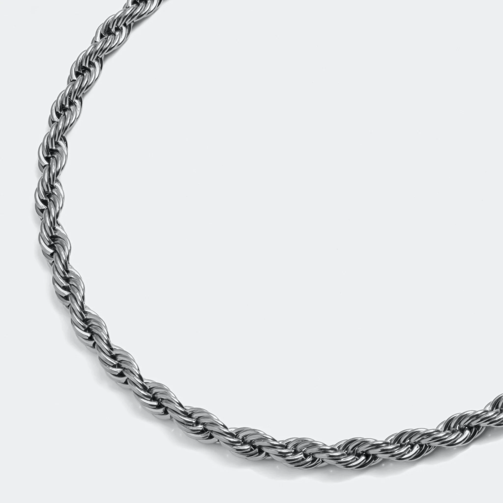 Rope Chain Necklace Silver W - Image 4